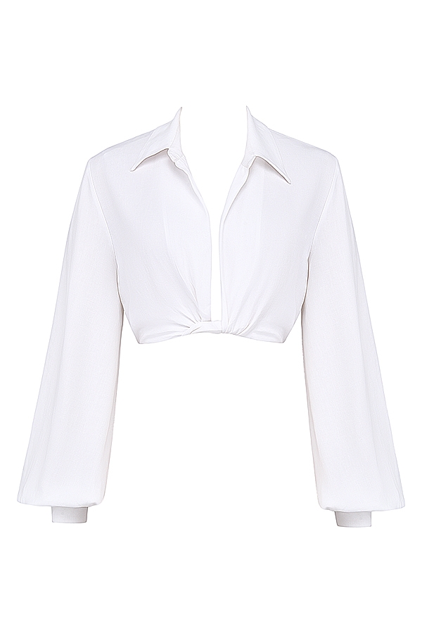 Palmer  White Plunge Blouson Top — image 14
