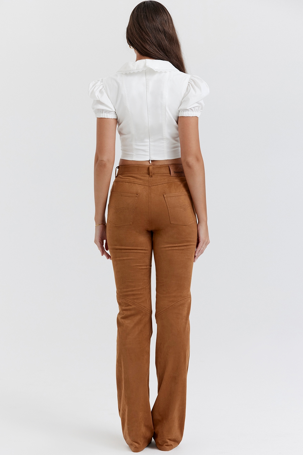 Apollo  Tan Vegan Suede Trousers — image 9