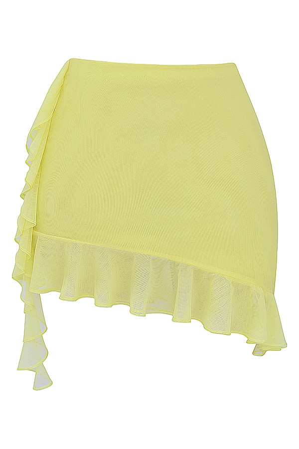 Mistress Rocks Limoncello Ruffle Asymmetric Mini Skirt - SALE — image 13