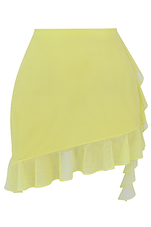 Mistress Rocks Limoncello Ruffle Asymmetric Mini Skirt - SALE — image 15