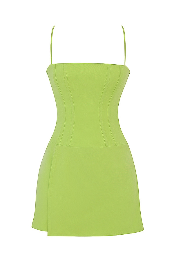 Mistress Rocks Lime Structured Wrap Over Dress - SALE — image 8