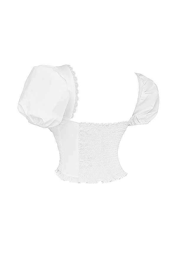 Samaya  White Gathered Top — image 12