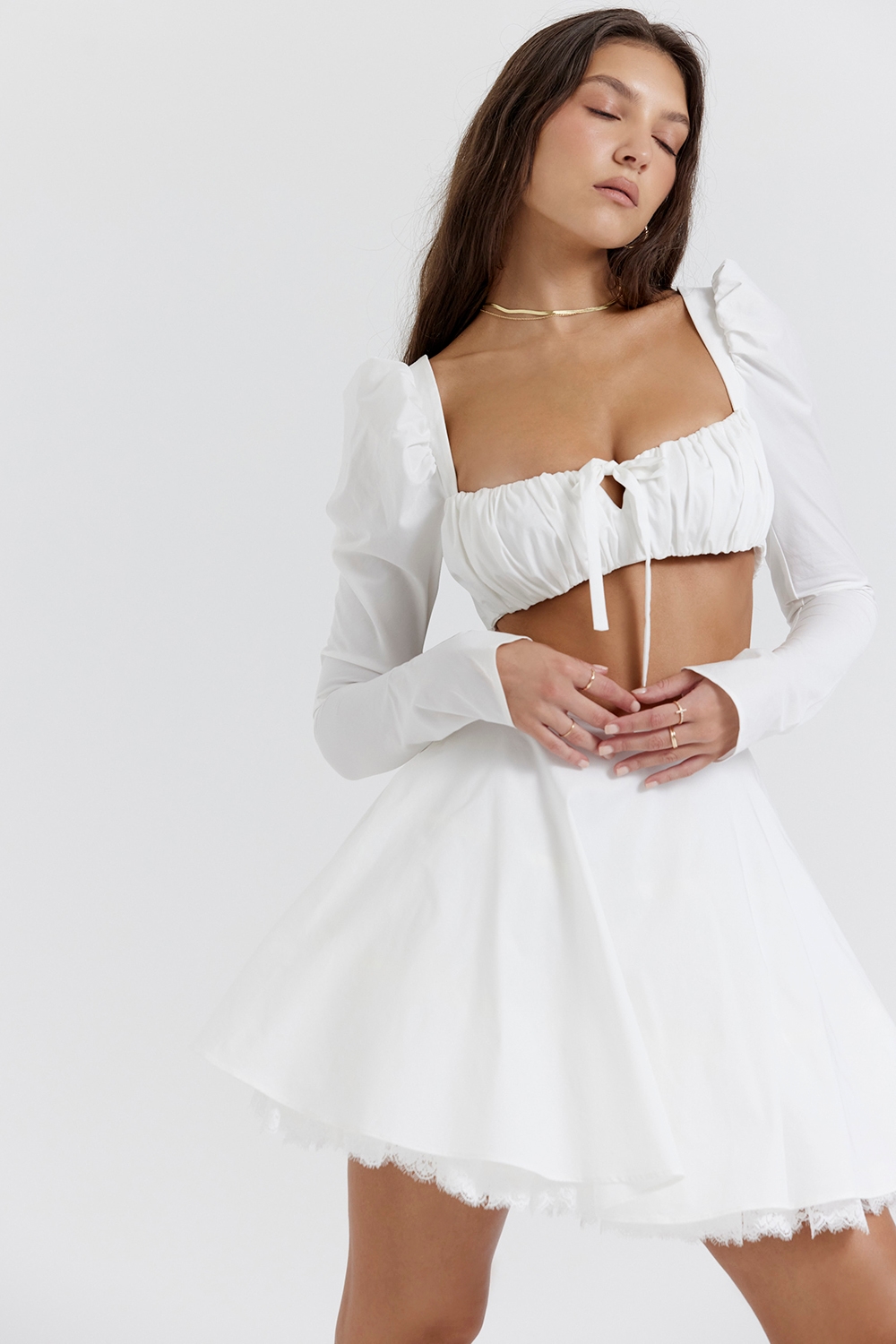 Nahla  White Bow Mini Skirt — image 6