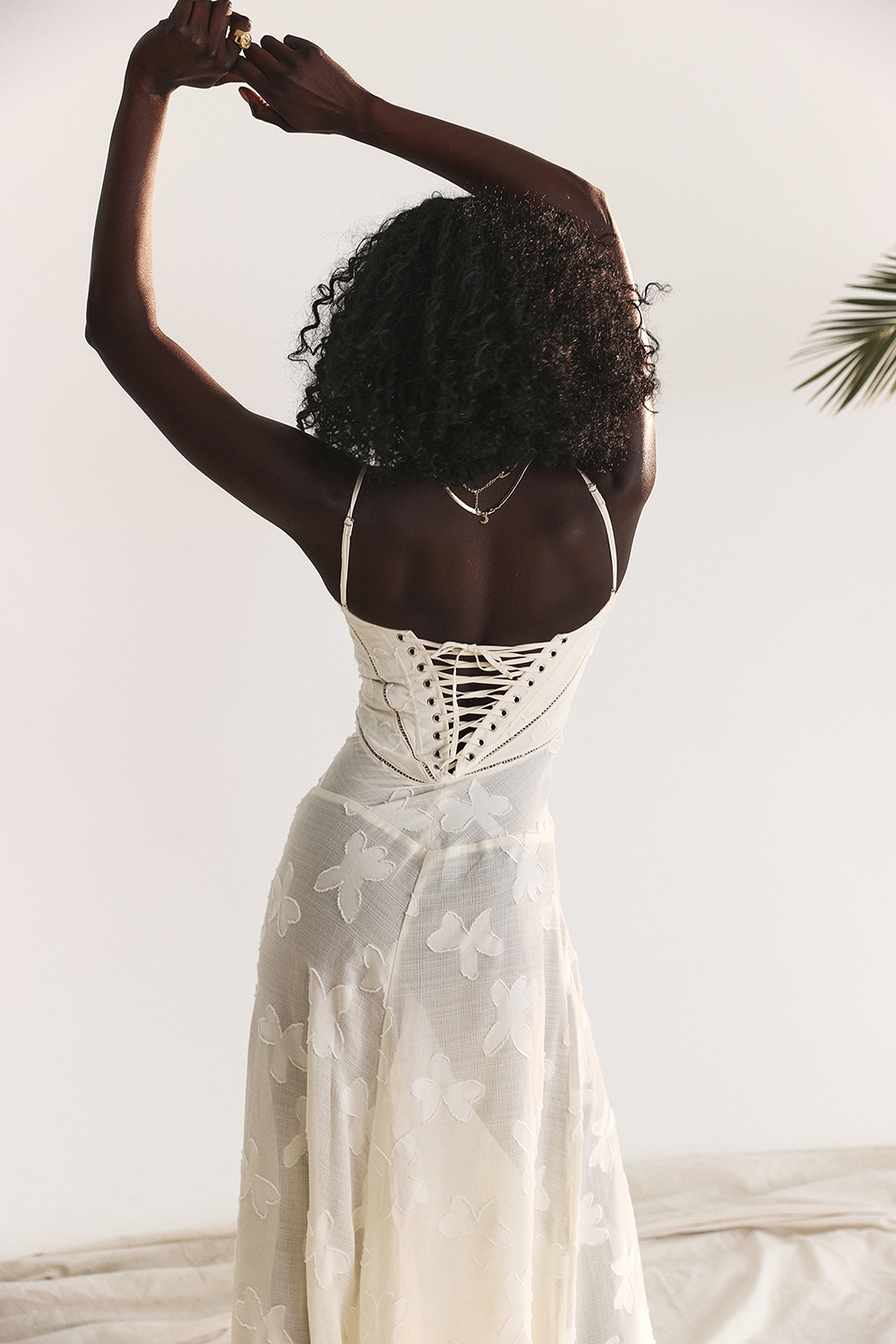 Seren  Vintage Cream Floral Lace Back Maxi Dress — image 19