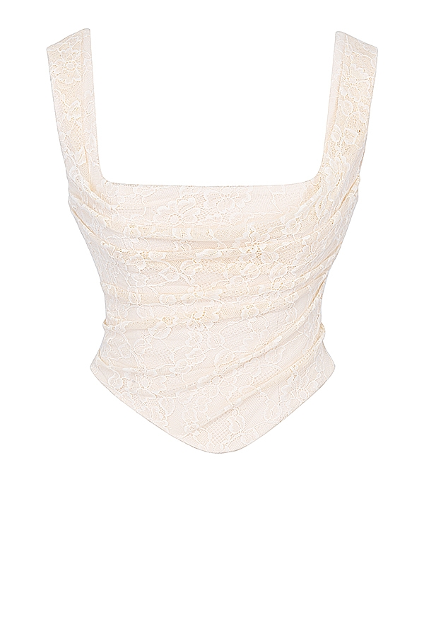 Una  Vintage Cream Lace Corset — image 15