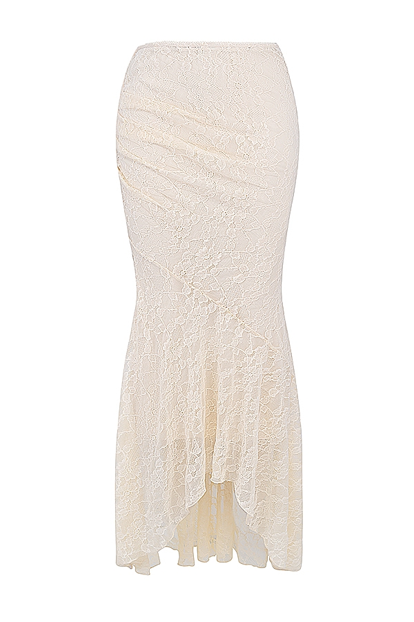 Therese  Vintage Cream Lace Maxi Skirt — image 18