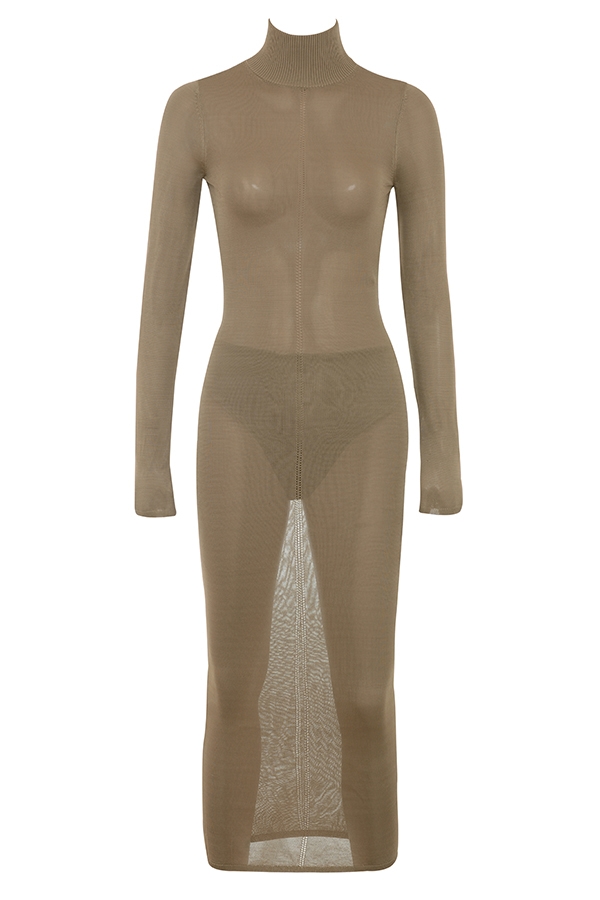 Roberta  Tan Knit Midi Dress — image 15