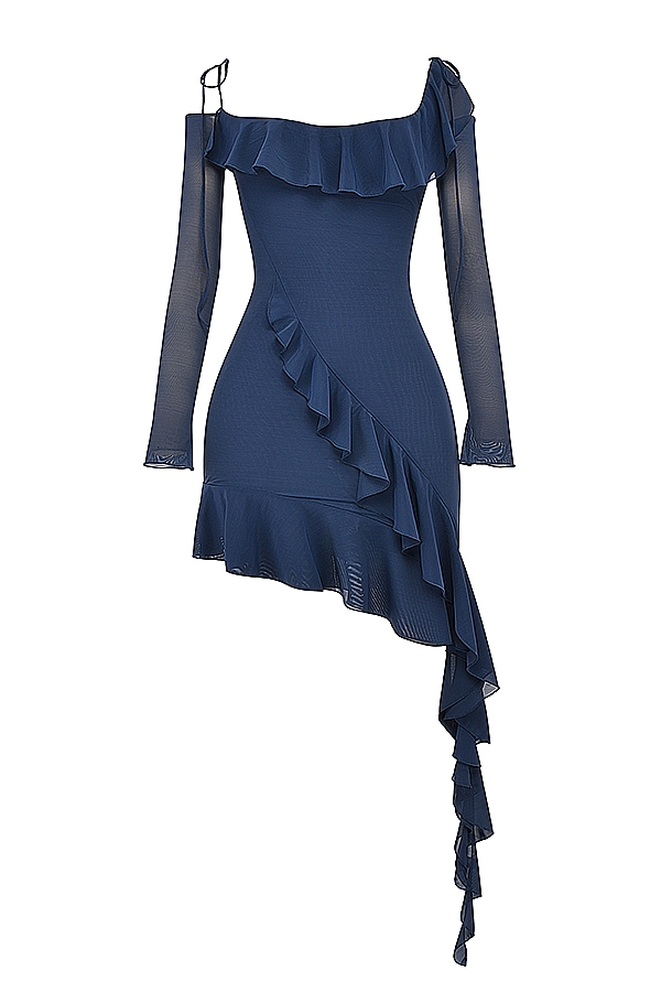 Kiki  French Navy Ruffle Mini Dress — image 16