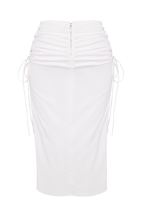 Mistress Rocks White Gathered Midi Skirt - SALE — image 11