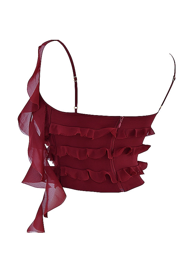 Mistress Rocks Sangria Frill Corset - SALE — image 9