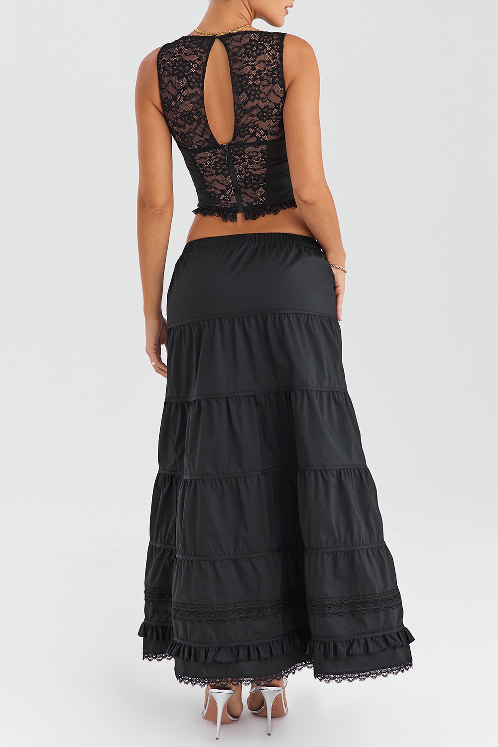 Mistress Rocks Black Panelled Maxi Skirt - SALE — image 8