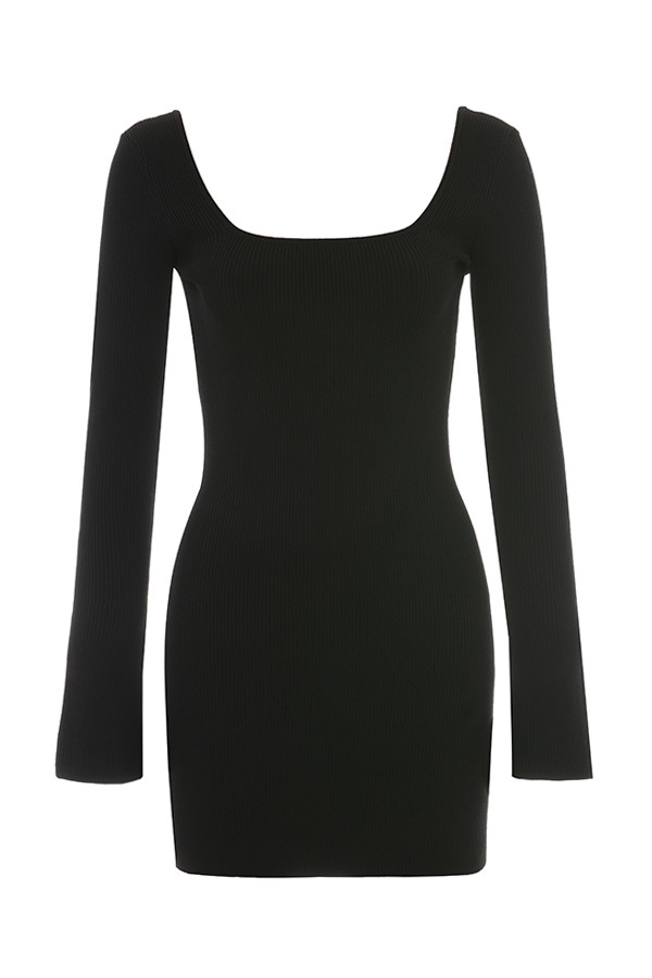 Mistress Rocks Black Ribbed Knit Mini Dress - SALE — image 14