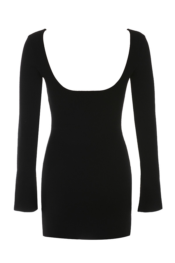 Mistress Rocks Black Ribbed Knit Mini Dress - SALE — image 16