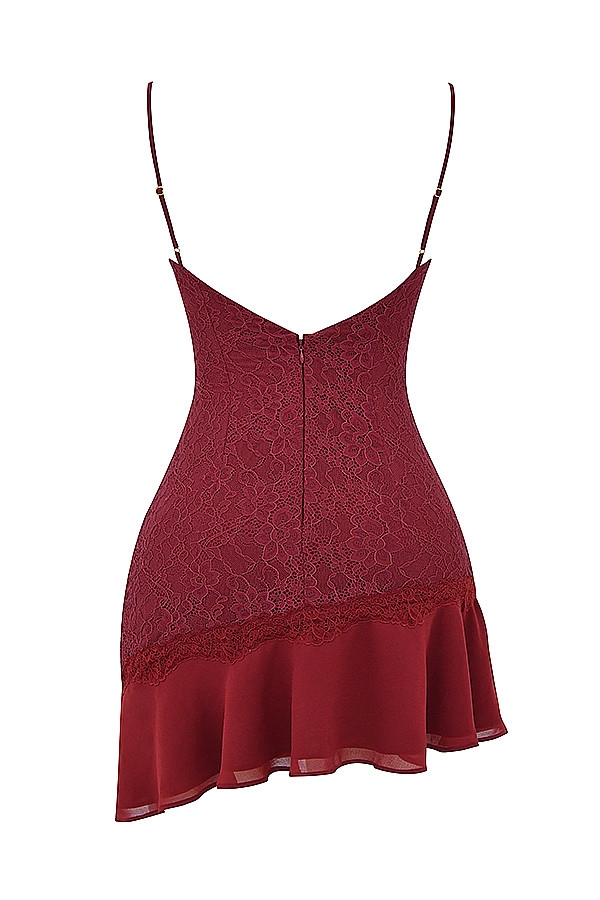 Mistress Rocks Sangria Lace Mini Dress - SALE — image 14
