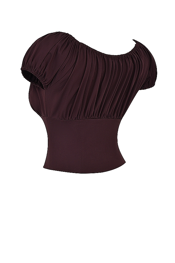 Kitty  Rich Brown Gathered Top — image 14