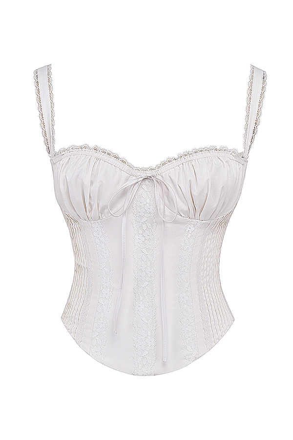 Gini  White Lace Back Corset — image 12