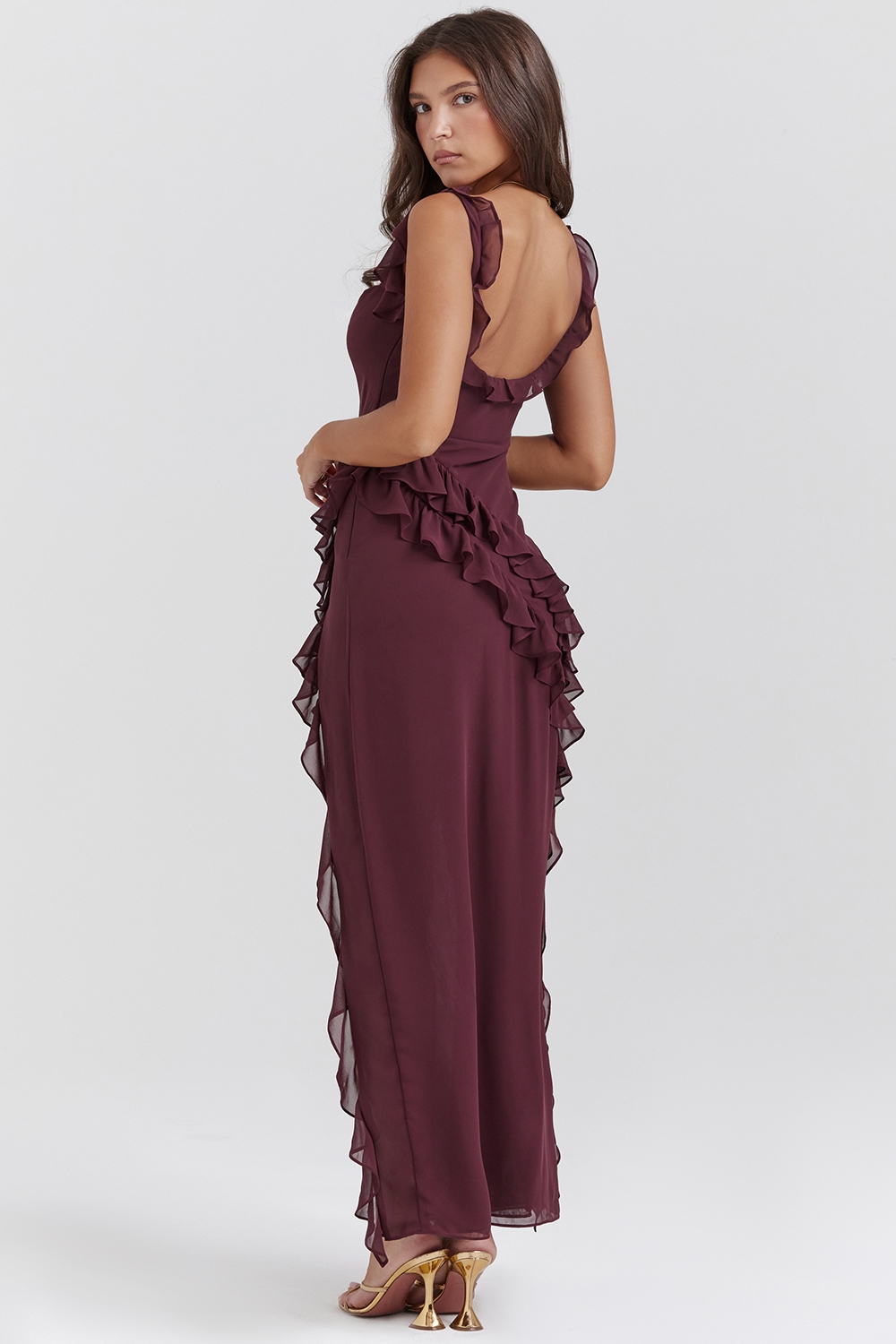 Ariela  Mulberry Ruffle Maxi Dress — image 9