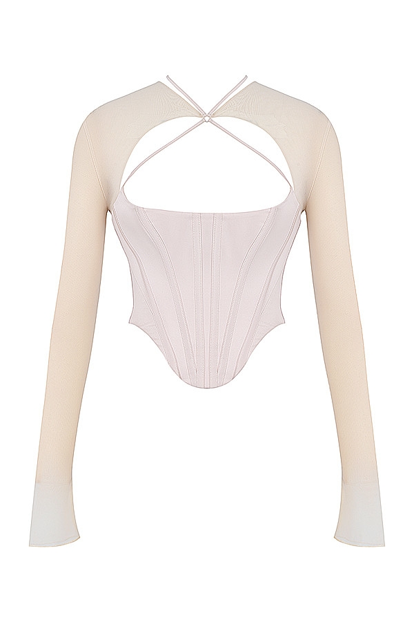 Mistress Rocks Vanilla Long Sleeve Corset - SALE — image 8