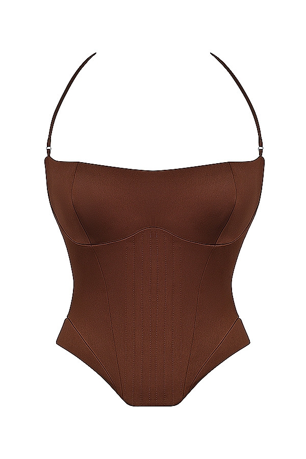 Mistress Rocks Cocoa Satin Corset - SALE — image 13