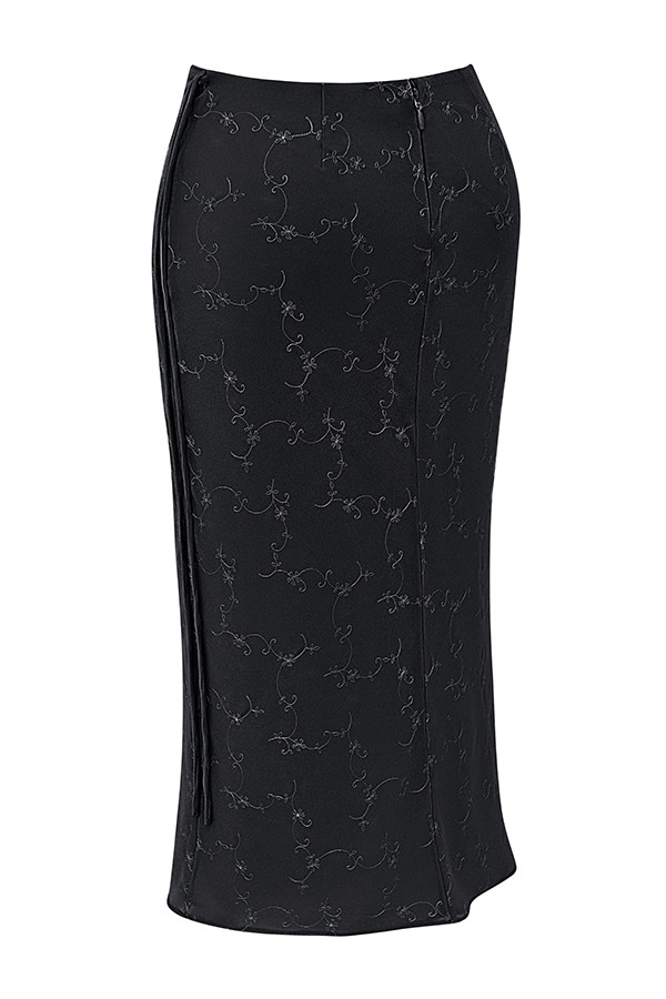 Mistress Rocks Black Embroidered High Split Skirt - SALE — image 12
