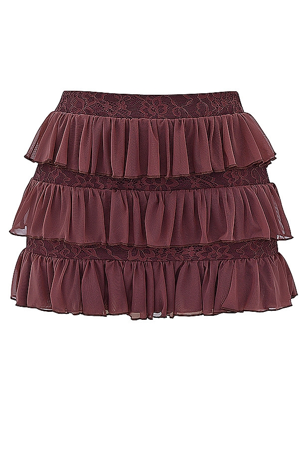 Mistress Rocks Coffee Bean Layered Mini Skirt - SALE — image 12