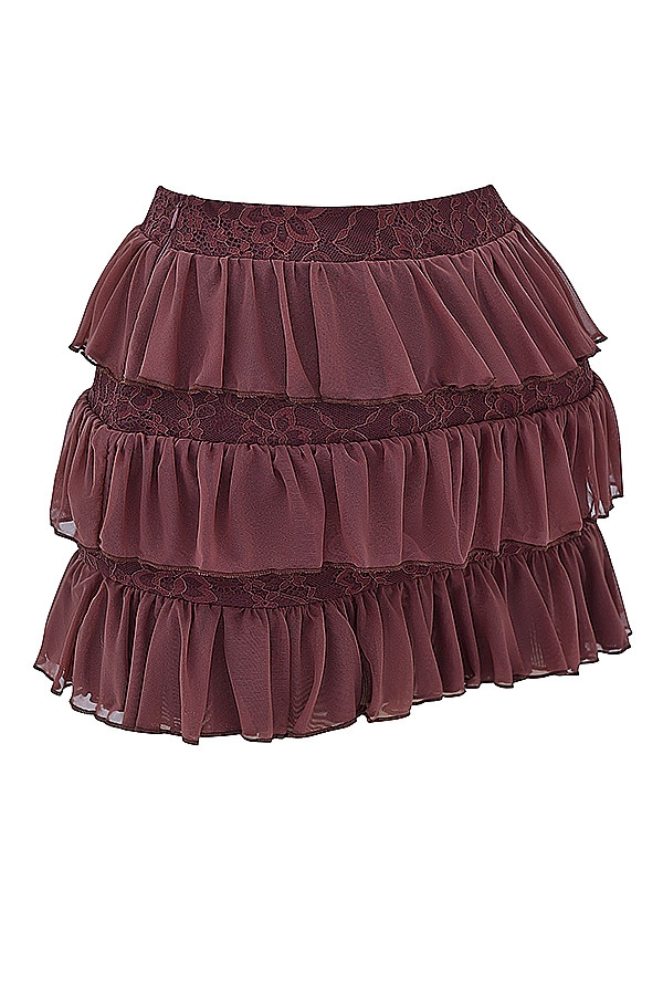 Mistress Rocks Coffee Bean Layered Mini Skirt - SALE — image 13