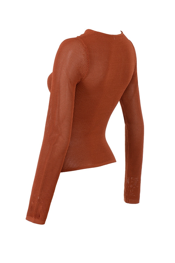 Mistress Rocks Copper Crochet Knit Cutout Top - SALE — image 11