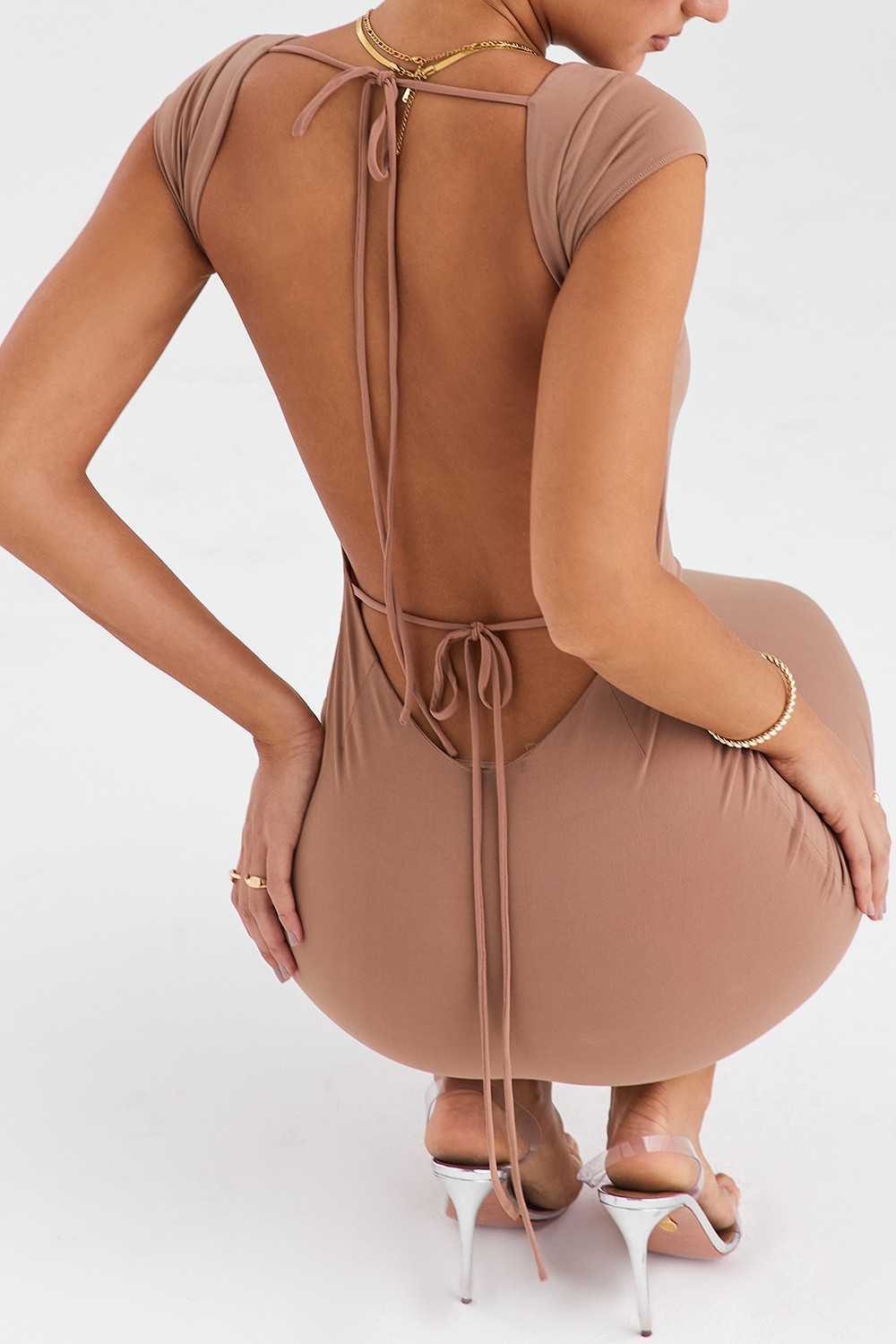 Mistress Rocks Clay Lace Back Midi Dress - SALE — image 8