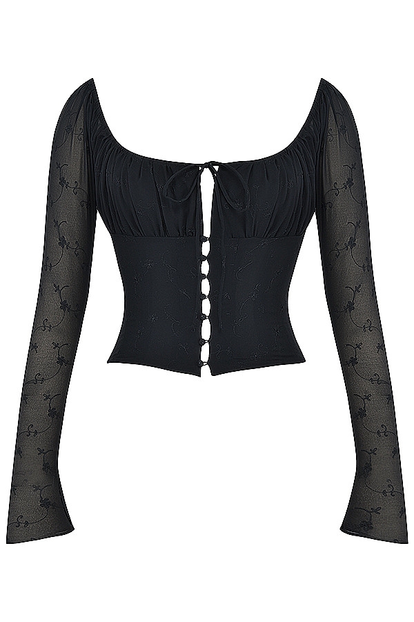 Mistress Rocks Black Embroidered Top - SALE — image 12