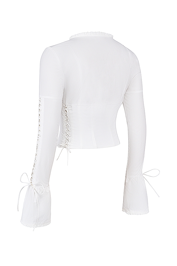 Anissa  White Lace Up Top — image 11