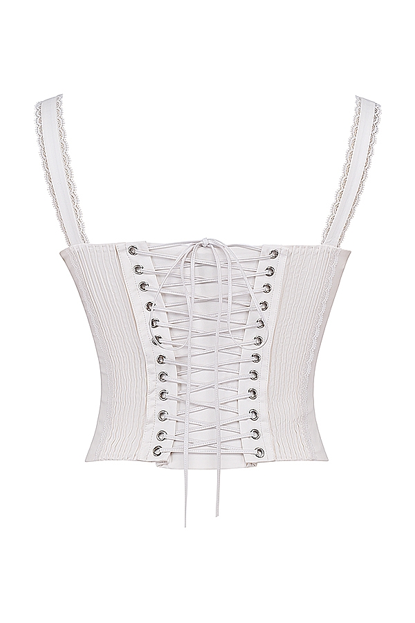 Gini  White Lace Back Corset — image 14